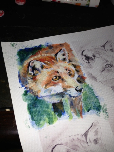 After all the acrylic work was done.