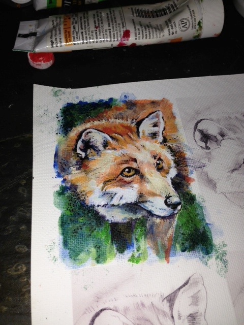 A bit of pointillism with a fine tip Sharpie to add a bit more contrast and help define some shapes.