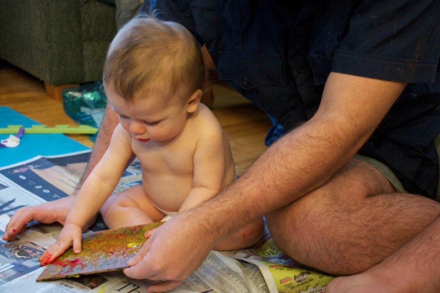 Artist hard at work.