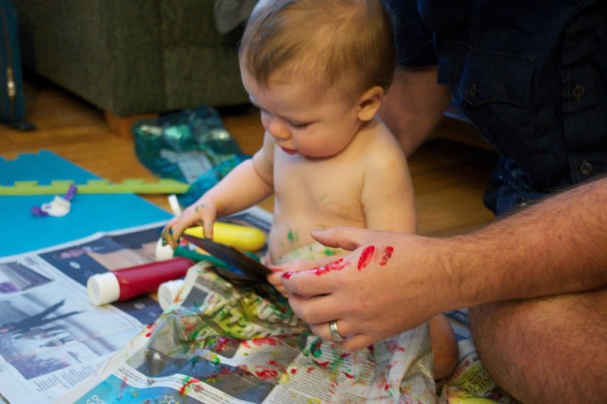 Admiring the handiwork.