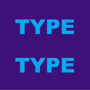 Here, only the magenta changes. When the type goes out of register (bottom image) you cannot tell at all!